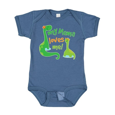 

Inktastic My Mema Loves Me Grandson Dinosaur Gift Baby Boy Bodysuit