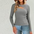 thumbnail image 6 of Womens Undershirt Slim Fit Hollow Knit Shirt Casual Long Sleeve Pullover Top, 6 of 7