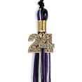 thumbnail image 5 of Black/Purple/White Mixed Color Graduation Tassel with Gold Date Drop, 5 of 11