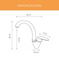 thumbnail image 2 of Llave Mezcladora Monocomando Brucke Kapell para Fregadero Gris Cromado, 2 of 6
