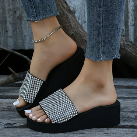 

Vedolay Platform Sandal Summer Wedge Sandals for Women Peep Toe Rubber Cushioned Comfortable Sandal Silver 8
