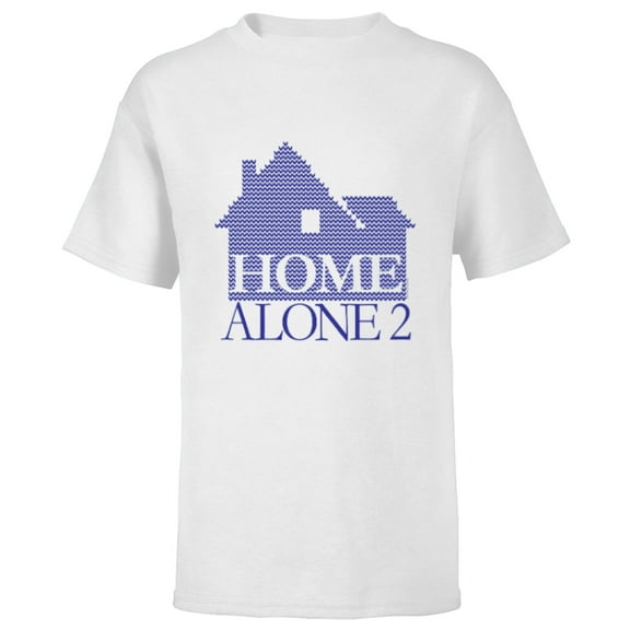 Home Alone 2 House Logo Holiday Christmas Sweater Pattern - Short Sleeve T-Shirt for Kids - Customized-White