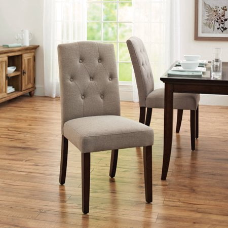 Set of 2, Better Homes and Gardens Parsons Tufted Dining Chair in