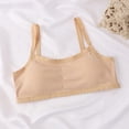 thumbnail image 2 of Girls' Cotton Spaghetti Strap Sport Bra Camisole Shelf Bra Soft Comfortable Everyday Outfits(Beige,10-16 Years), 2 of 4