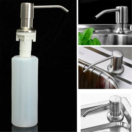 350ml Kitchen Sink Clear Liquid Lotion Hand Soap Dispenser 304 Stainless Steel Pump Head Abs Bottle Refillable Bathroom Accessories