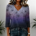 thumbnail image 4 of Trgacdwlo Retro Ghost Halloween Pumpkin Womens Halloween Shirts V Neck Womens Tops 3/4 Sleeve Ghost Graphic Spooky Fall Pullover Tops, 4 of 5