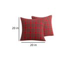 thumbnail image 3 of Christmas Pillow Cover 20x20 Set of 2 - Red Tartan Checkered Throw Pillow Cover, Farmhouse Buffalo Plaid Xmas Decorative Cushion Case for Couch Sofa, Christmas Holiday Decor, 3 of 6