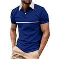 thumbnail image 3 of IhhxPro Men's Short Sleeve Button down Shirt Fit Quick Dry Collared Men Striped Casual Lightweight Summer Office Travel Golf M-3XL, 3 of 4