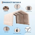 thumbnail image 4 of EastVita 10x15FT Outdoor Portable Storage Shed with Roll-Up Door Vent Khaki, 4 of 7