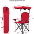 thumbnail image 3 of JFTER Portable Camping Chair with Canopy, Outdoor Lawn Chair with Shade, Carry Bag, Cup Holder, for Travel, Picnic, Beach (Red), 3 of 8