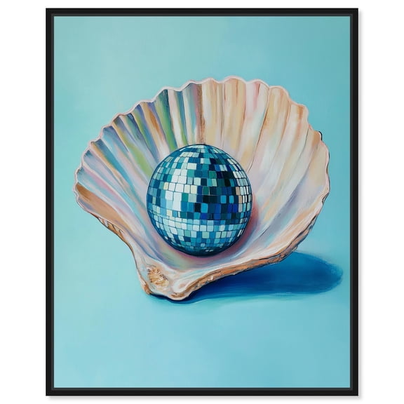 Sea Jewel Sphere Canvas Trendy Art Prints by Art Remedy, Black Frame, 16" x 20"