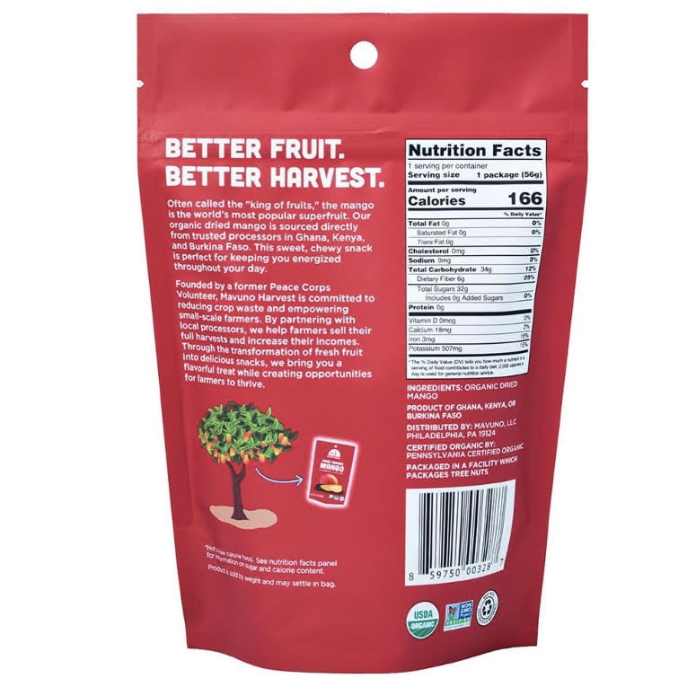 Mavuno Harvest Organic Dried Mango 6 oz