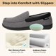 thumbnail image 4 of Pantuflas Moccasin para Hombre con Espuma de Memoria HomeTop Gris Oscuro, 4 of 8