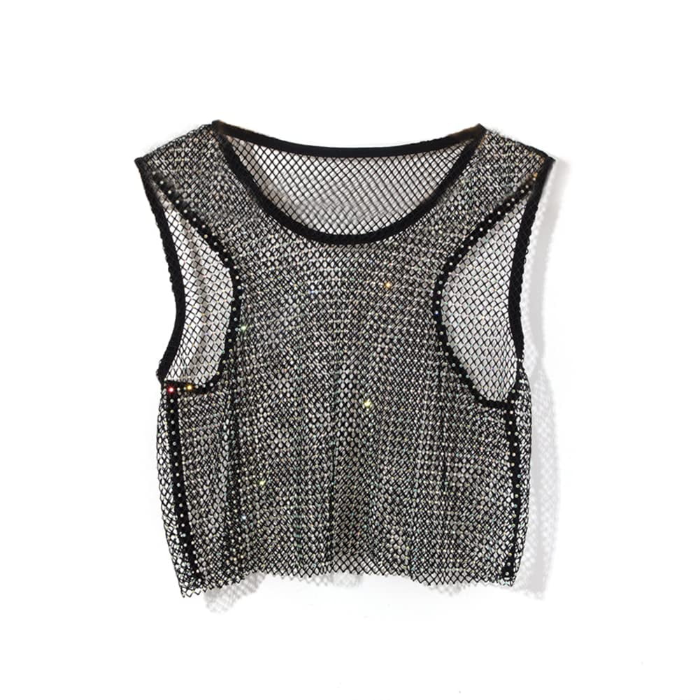 YM YOUMU Women Sleeveless Sheer Camisole Mesh See Through