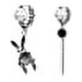 thumbnail image 1 of Pendientes de conejo asimétricos de cadena larga para mujer, pendientes punk chapados en plata, joyería (conejo) Rojo Verde, 1 of 5