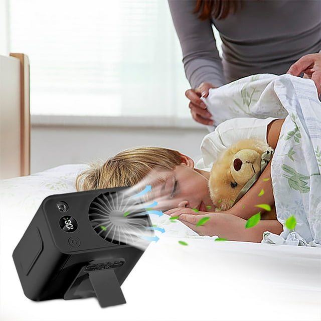 Boovnll Fan, New Leaf Less Waist Mounted Fan for Outdoor Sports Large Capacity and Portable Usb Large Wind Fan, Portable Fan
