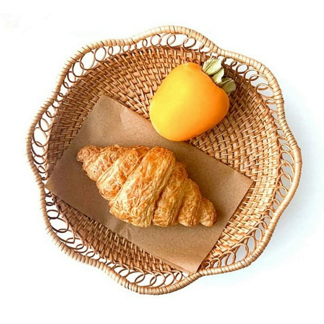Tejida de Mimbre de Servicio, de Almacenamiento para Alimentos Fruta Almacenamiento de Cosméticos Tablero S perfecl cestas de pan para servir
