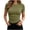 Army Green, variant on Women's Crew Neck Ribbed Knit T-Shirt, Short Sleeve Slim Fit Basic Casual Tee for Daily Office Wear