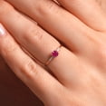 thumbnail image 5 of Gem Stone King 10K Yellow Gold Red Ruby and White Lab Grown Diamond Engagement Ring for Women (0.29 Cttw, Round 3.5MM, Gemstone July Birthstone, Size 5), 5 of 5