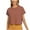 Rose Gold, variant on RYRJJ Women's Summer Crop Tops Casual Short Sleeve Round Neck Solid T-Shirt Basic Cropped Tees(Yellow,L)