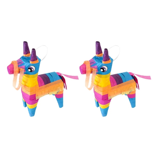 2 piñatas mexicanas de juguete para decorar, rellenas de dulces, para fiestas, decoraciones del Cinco de Mayo