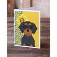 thumbnail image 2 of Summer Sunflowers Wirehair Black and Tan Dachshund Greeting Cards and Envelopes Pack of 8 7 in x 5 in, 2 of 3