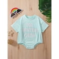 thumbnail image 3 of Arvbitana Baby Boys Girls Easter Romper Letter Pattern Short Sleeve Bodysuit Casual Simple Cotton Newborn Clothes 0-24M, 3 of 9