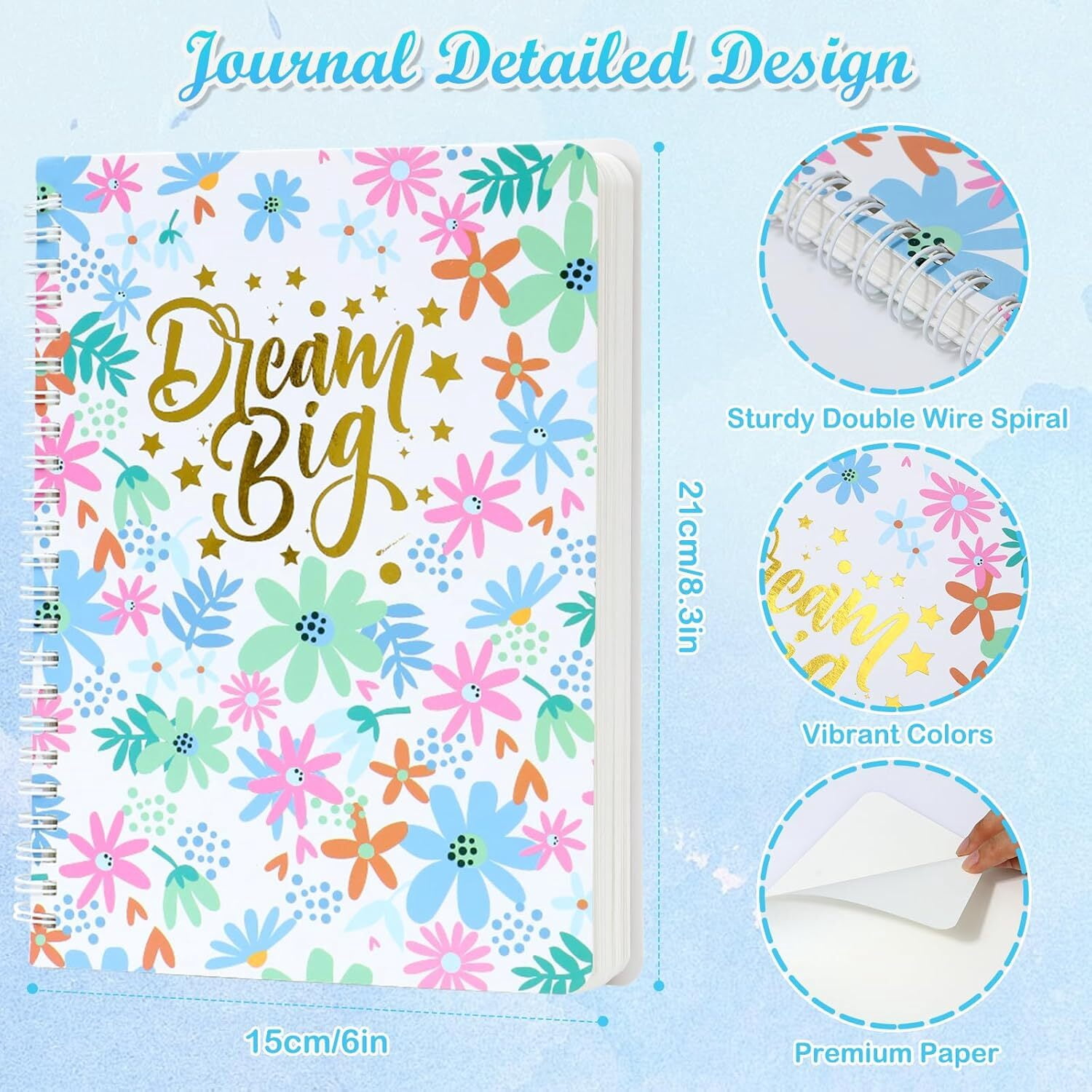 LQQBOX DIY Journal Kit, Gifts for Girls Age of 8 9 10 11 12 13 Years Old, Stationery Set, Scrapbook & Diary Supplies Set, Art Supplies for Teenage Girls, Birthday Gifts Ideas for Girls, Blue