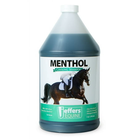 Jeffers Equine Menthol Cooling Horse Shampoo 1 Gallon - 100% Pure Australian Menthol, Coconut Oil, Aloe & Vitamin E - Moisturizing, Deep Cleansing, Gentle Grooming Shampoo for Horses