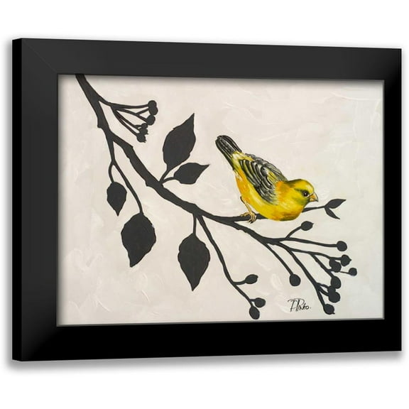 Pinto, Patricia 14x12 Black Modern Framed Museum Art Print Titled - Yellow Bird On the Branch I