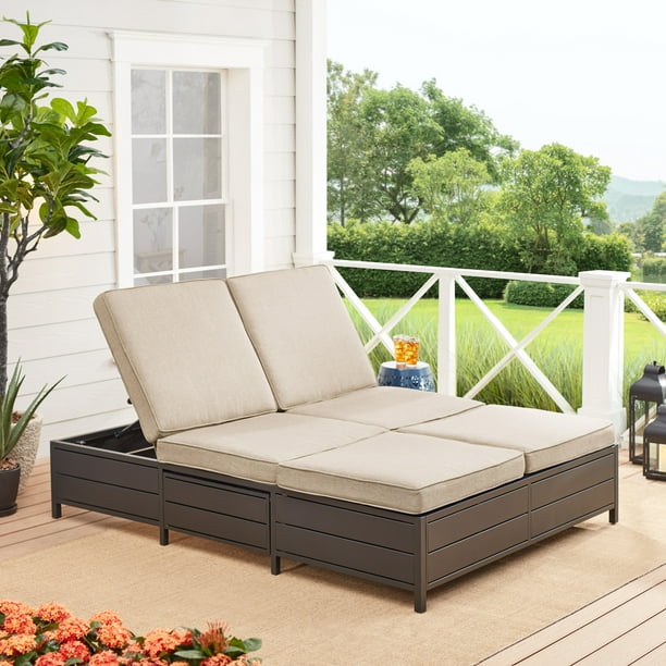 Mainstays Cushion Steel Outdoor Chaise Lounge