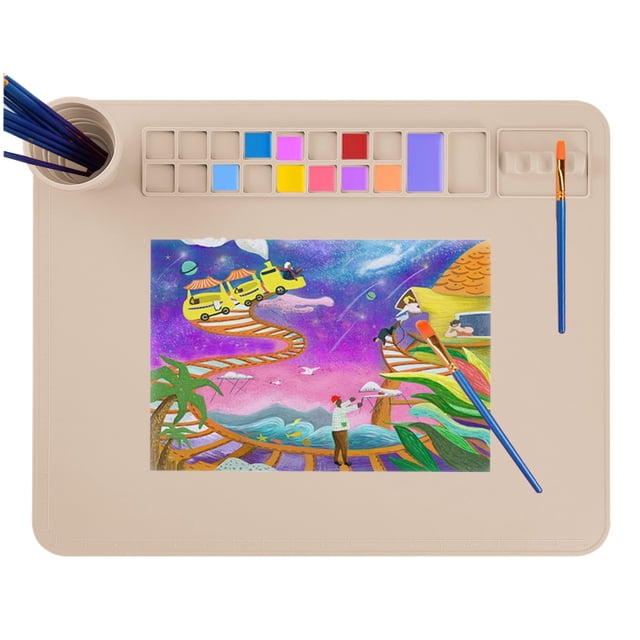 Almohadilla de silicona para manualidades, almohadilla para pintura al óleo con acuarela, almohadilla para pintura acrílica, almohadilla de silicona para pintura al óleo repetida y lavado de