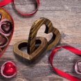 thumbnail image 4 of Avtoify Valentine's Day Gifts Savings Wooden Double Heart Valentine's Day Ornament with Wooden Double Heart Ring Buckle Decorative Heart Shaped Chain, 4 of 5
