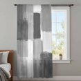 thumbnail image 4 of Gray Geometric Sheer Curtains 45 Inches Long, Watercolor Ombre Modern Abstract Art Light Filering Curtains, Breathable Simi Curtain Privacy Drapes for Kitchen Bathroom Small Window Treatment, 4 of 9