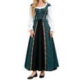 thumbnail image 4 of LEKWK Renaissance Dress for Women Lace-Up Long Sleeve Maxi Dress Vintage Medieval Dress Flowy Gorgeous Outfit for Halloween Cosplay Theme Party, 4 of 7