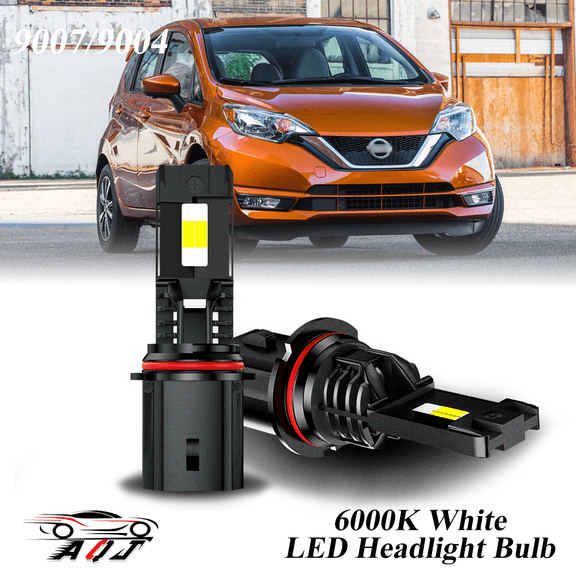 LED Headlight Fit for Nissan Versa Note 2014-2019 - 30,000LM 300% Super-Bright 6500K White Bulb, Plug & Play, Pack of 2