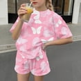 thumbnail image 7 of Cethrio Girls Summer Outfit Sets, Short Sleeve 2 Piece Casual Printed Kids' Clothing Sets Multicolor Size 10-12, 7 of 7