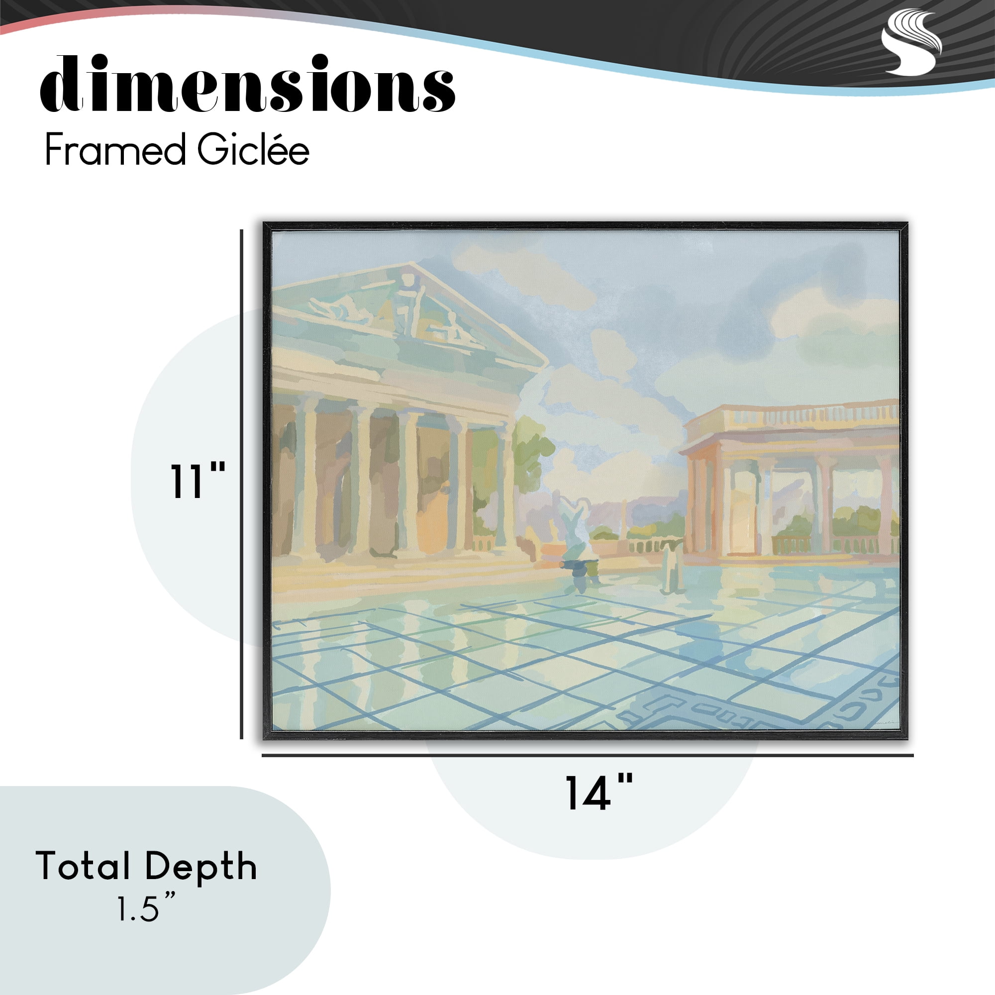 Stupell Industries Sam Simeon Architecture Black Framed Giclee Art, design by Amelia Noyes