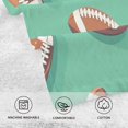thumbnail image 5 of Yayeee 2 Pack Hand Towels for Bathroom 100% Cotton 16" x 28" Soft Absorbent Kitchen Towel, Green American Footballs, 5 of 7