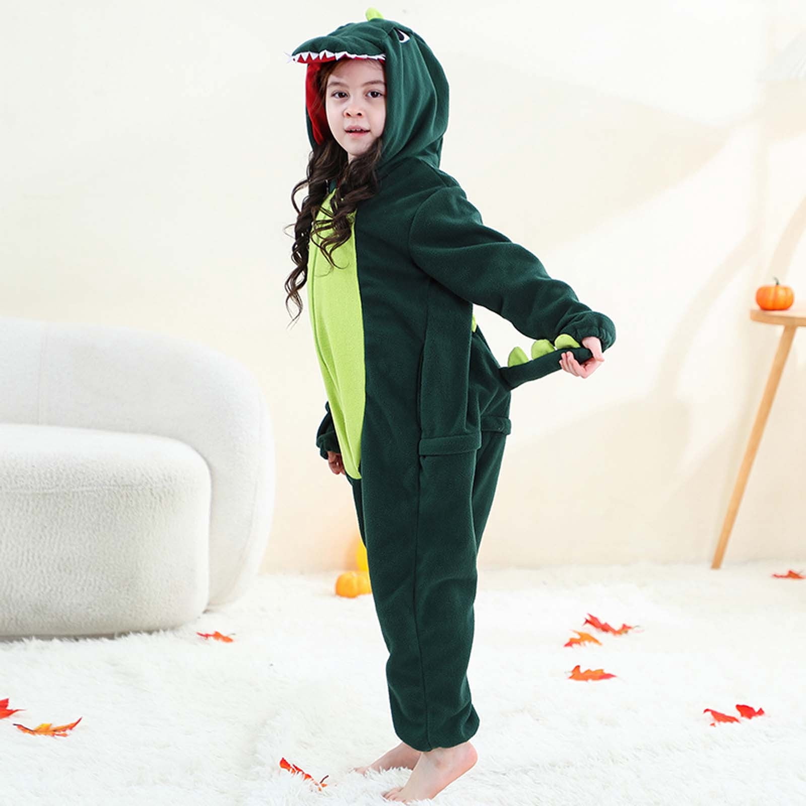 Animals Costumes, Animal Onesie, Paiwinds Girls Boys Halloween Role-playing Jumpsuit Fleece Long Sleeved Hooded Jumpsuit for 3-12 Years Old, 5 Years