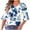 #079-Navy, variant on Cutuoiiu Women's Casual Fashion Graphic V-neck Tshirt Ruffle 3/4 Sleeve Summer Loose Tops Gifts