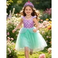 thumbnail image 2 of Girls Sequins Mermaid Princess Dress Kids Mermaid Party Costme Undersea Dress up Costume Sets, 2 of 6