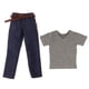 thumbnail image 1 of Conjunto de ropa para hombre 1/6, camiseta con cinturón para de acción de, 1 of 9