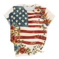 thumbnail image 6 of Elvqul Womens Independence Day T Shirts 4th of July American Flag Tops Plus Size Eagle V-Neck Patriotic Shirts for Juniors 3/4 Sleeve, 6 of 6