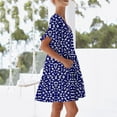 thumbnail image 4 of Summer Fashion Mini Dresses for Womens 2025 Plus Size Casual Dress Sweet Cute V-Neck Dress Pocket Printed Short Sleevele Ruffle Dress, 4 of 7