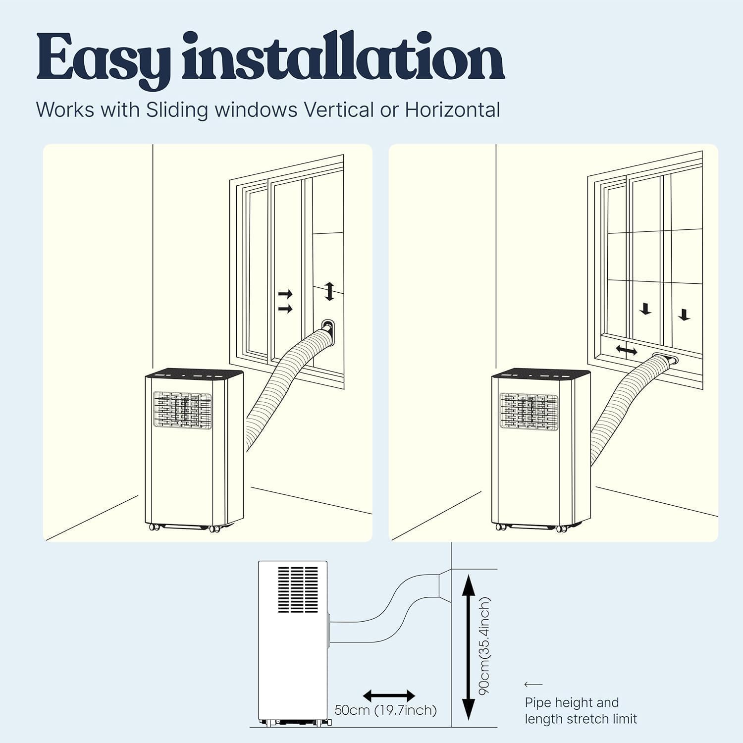 Lifemaster 10,000 BTU Portable Air Conditioner, 3-in-1 AC Unit with Remote & Installation Kit for Rooms up to 450 sq ft – Home, Office & Dorm Use