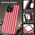 thumbnail image 5 of FKBRCL4U for iPhone 16 Pro Compatible with Magsafe Case Red and Pink Stripes Geometric Vertical Line Pattern for Girl Boy Full Body Magnetic Design Soft Silicone Protection, 5 of 7
