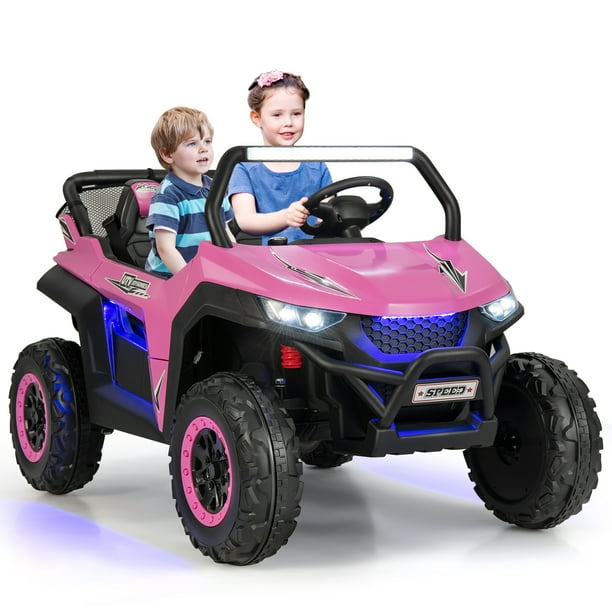 Infans 12V 2Seater Kids Ride On UTV RC Electric Vehicle Suspension w/ Lights & Music
