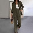 thumbnail image 3 of FAIWAD Womens Cotton Linen Sets Plus Size Long Sleeve Button Down Shirt and Jogger Pants Casual Comfy Outfits, 3 of 9