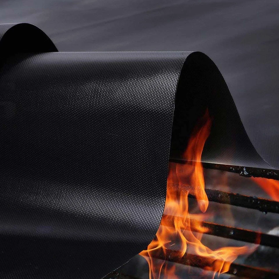 [Pack Of 2] Bbq Grill Baking Mats Non Stick Mat Black Bake Cooking Sheet Liner